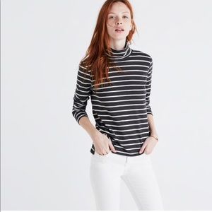 Madewell 100% Cotton Striped Turtleneck